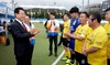 김영록 지사, 장애인체전 전남 축구선수단 격려
